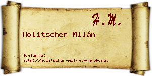 Holitscher Milán névjegykártya
